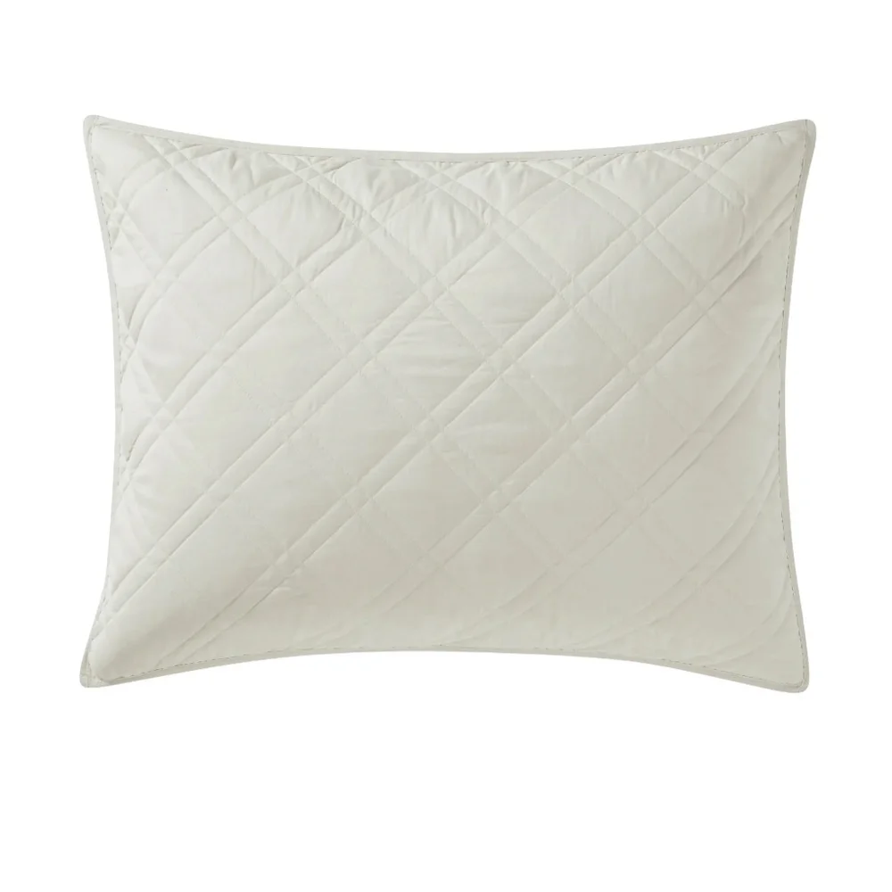 NEW Mainstays Beige King Quilted Diamond Pillow Sham set of 2